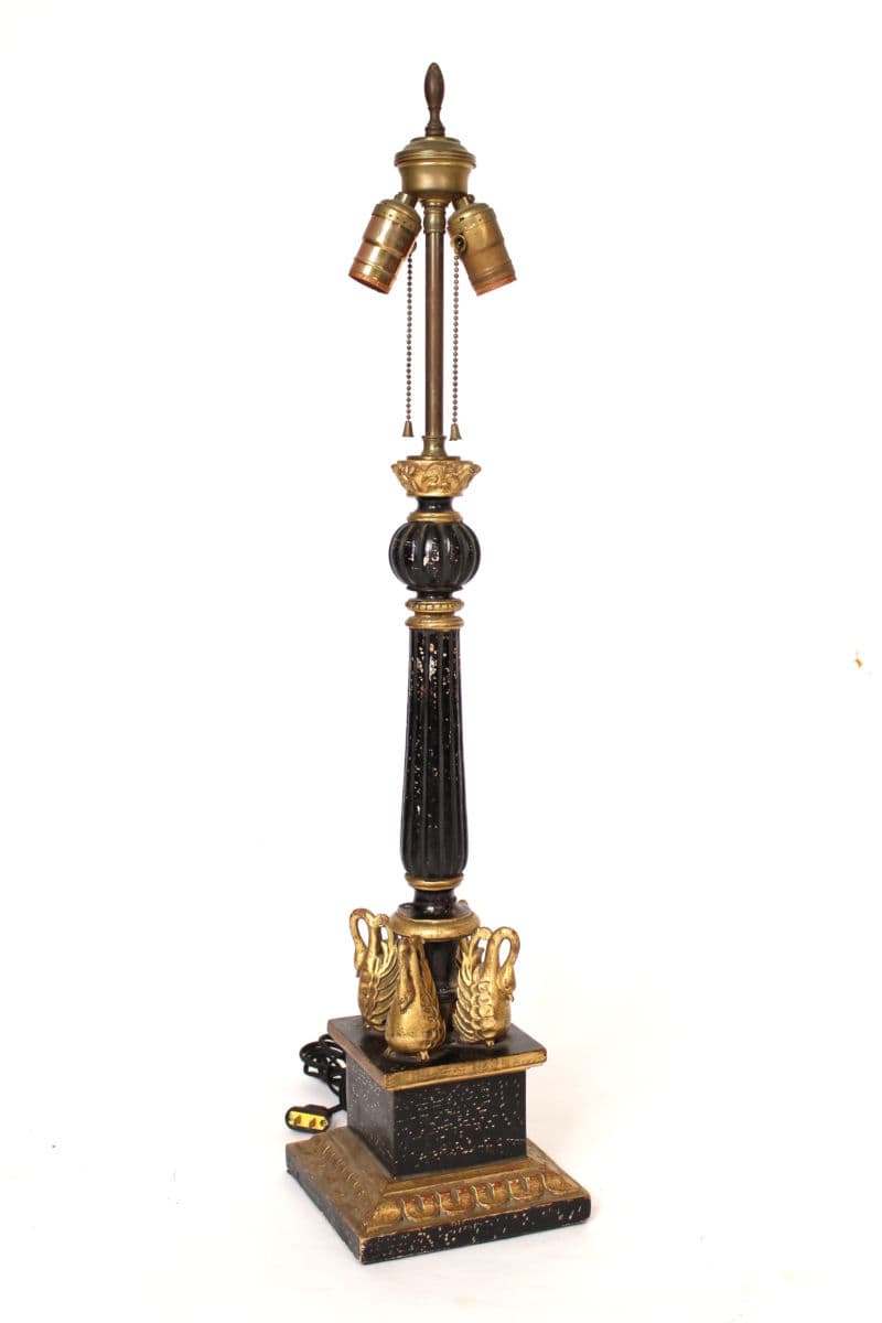 Neo classical style painted and gilt decorated lamp base