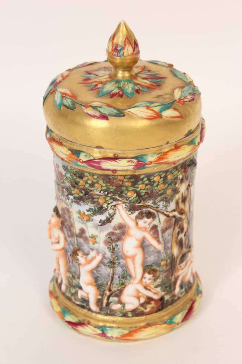 Capodimonte covered vase