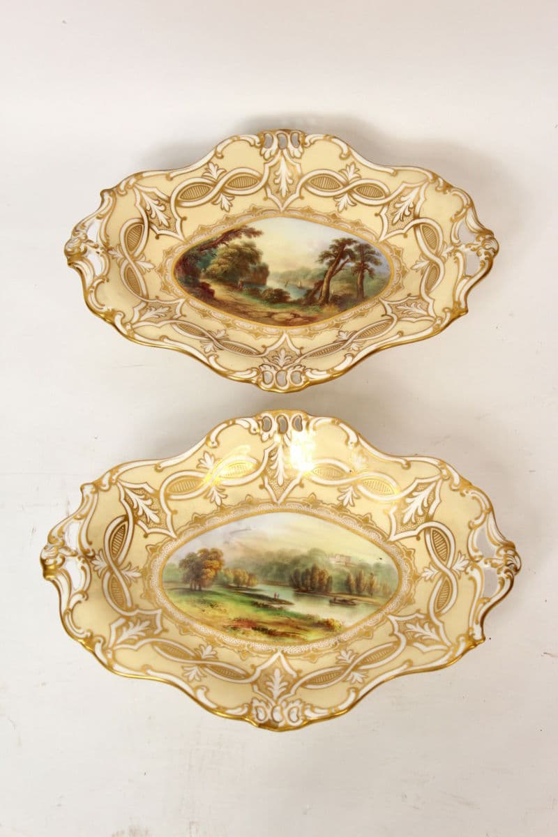 Pair of 19th century English footed dishes