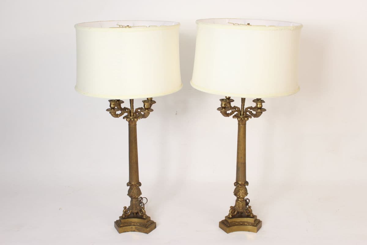 Pair of Empire style table lamps