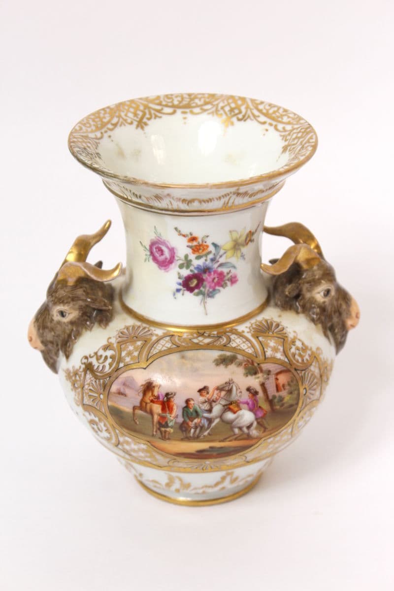 KPM polychrome decorated porcelain vase