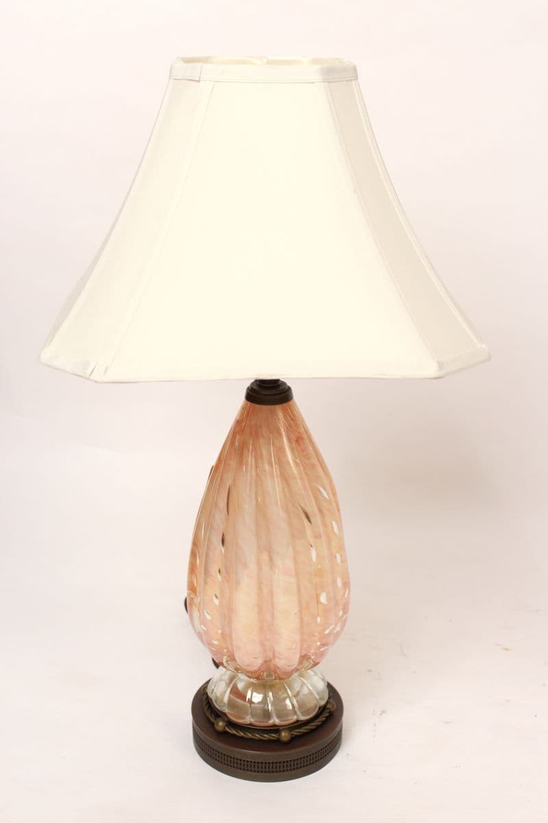 Murano glass lamp with bronze base
