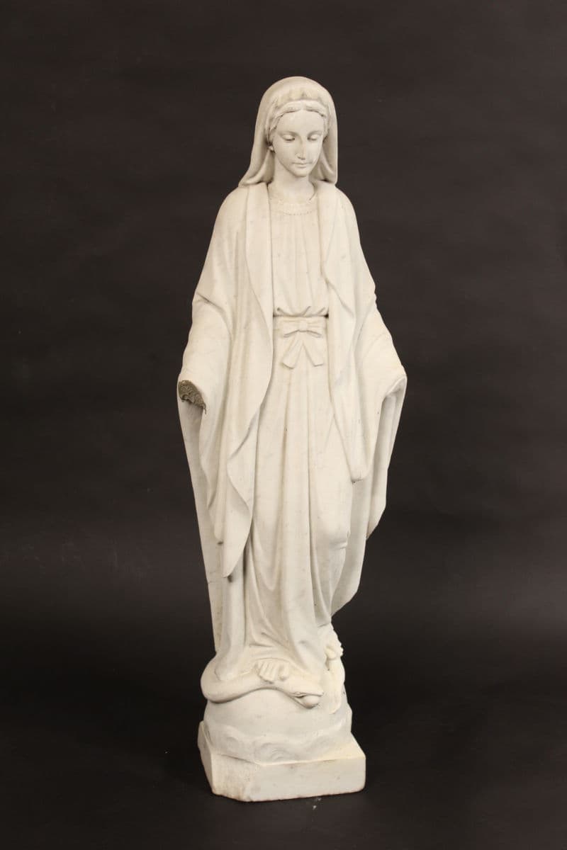 Marble garden statue of “The Virgin Mary”