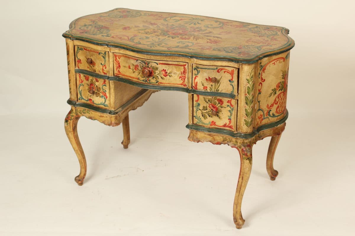 Italian Louis XV style painted writing table / vanity
