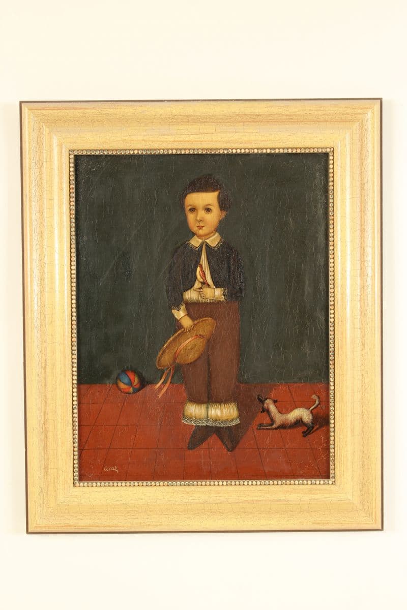 Folk art painting signed Oscar