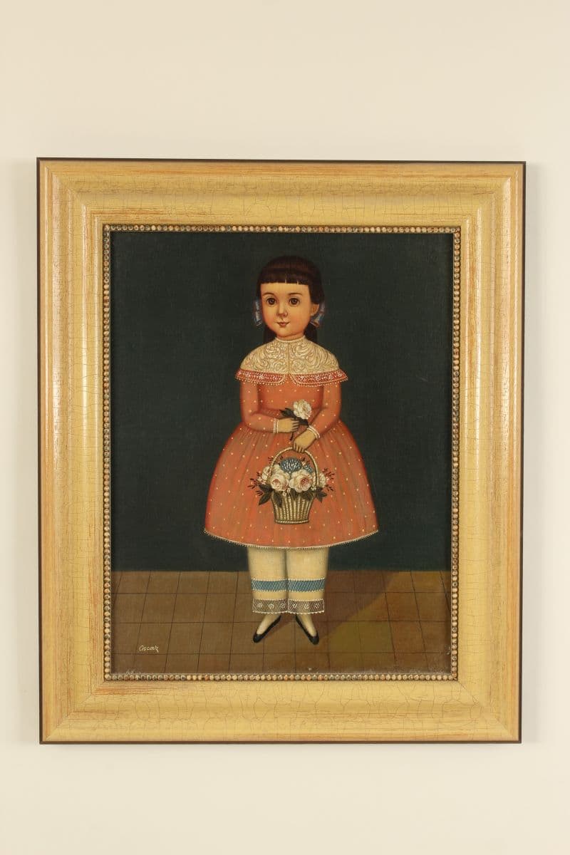 Folk art painting signed Oscar