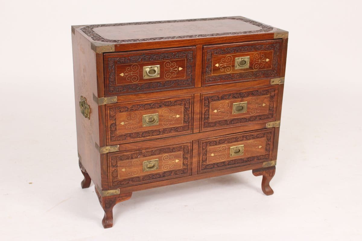 Campaign style occasional table / chest of drawers