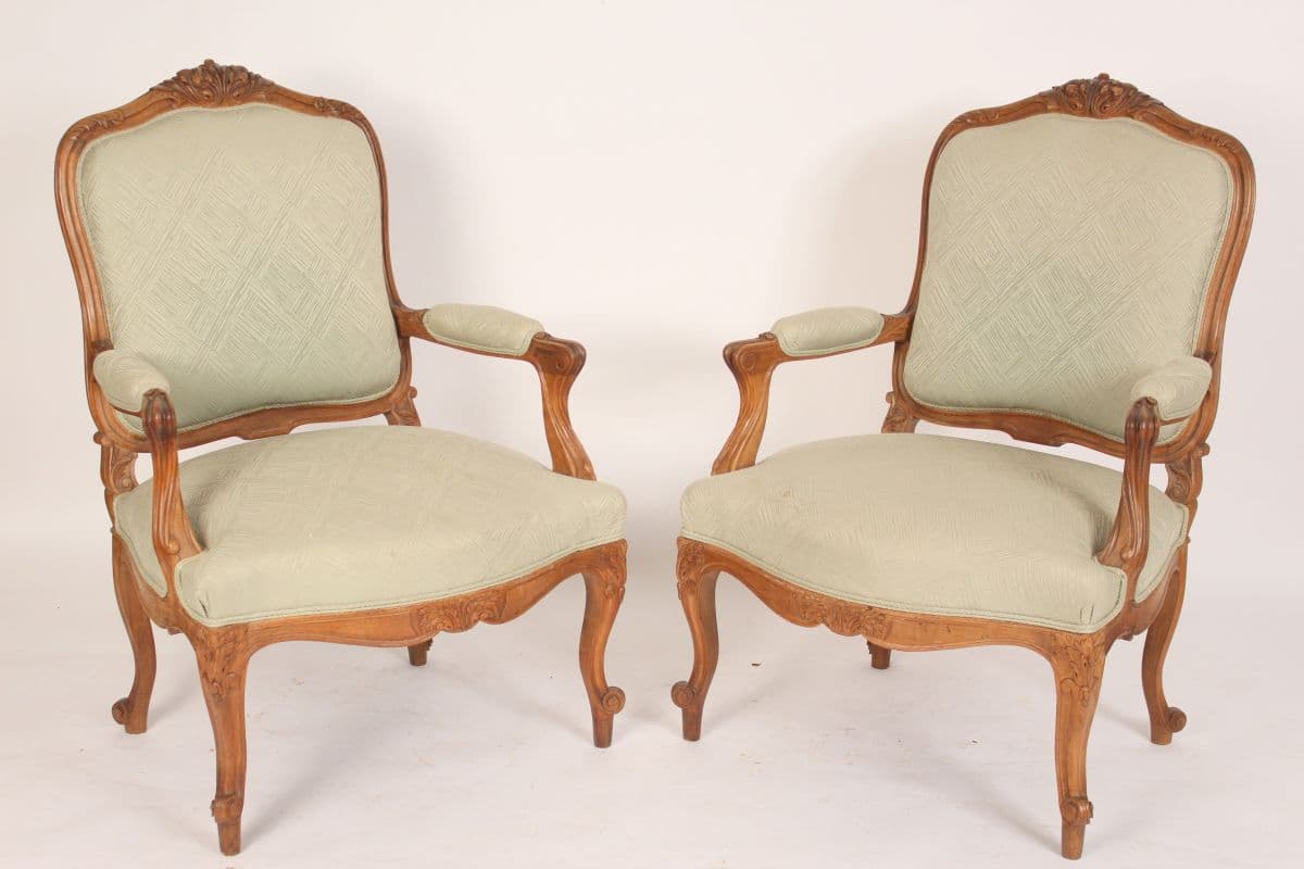 Pair of Louis XV provincial style armchairs