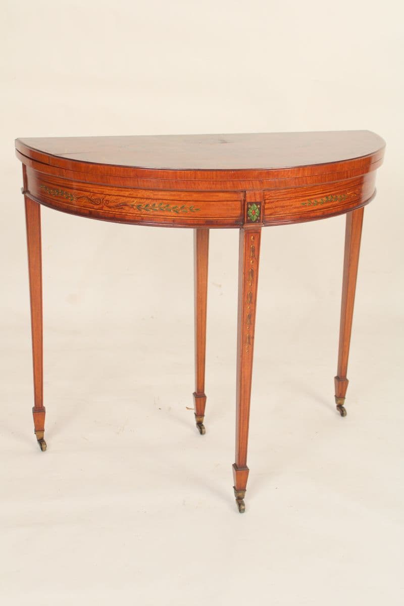 English Edwardian painted satinwood games table