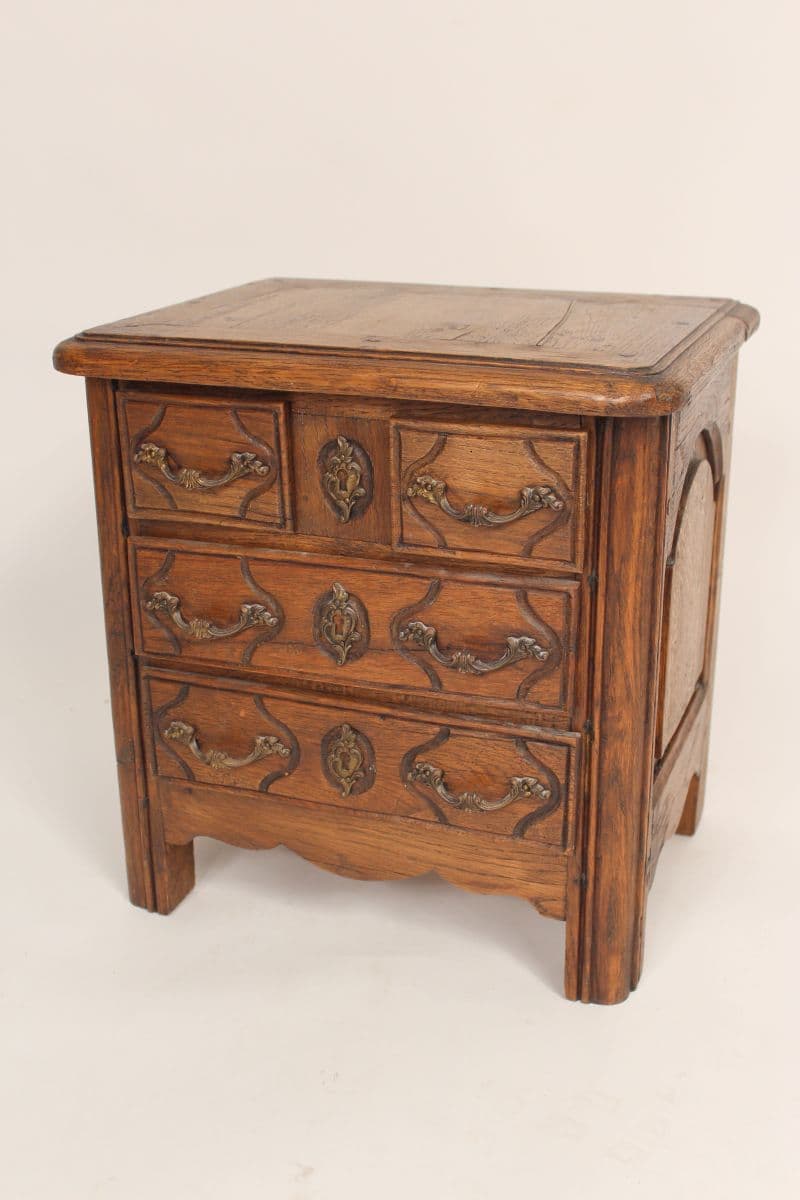 Louis XV provincial style salesman sample chest of drawers