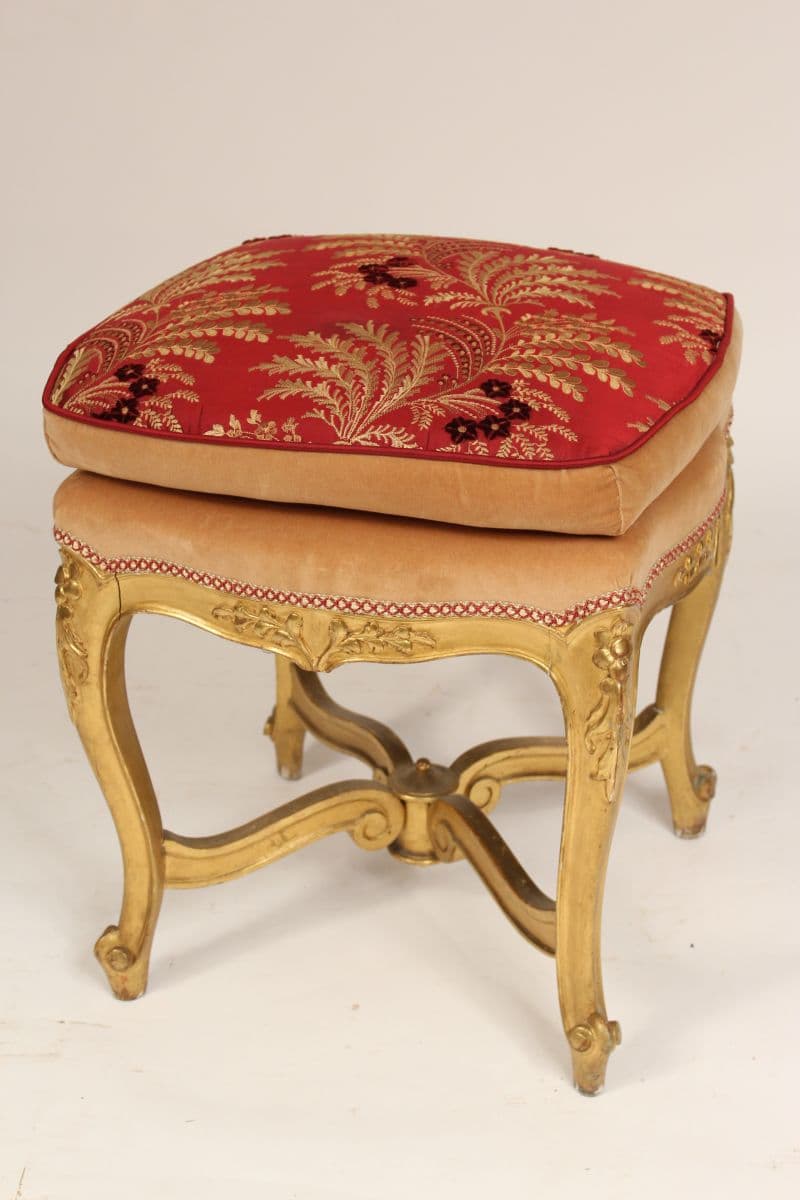 Louis XV style gilt wood bench