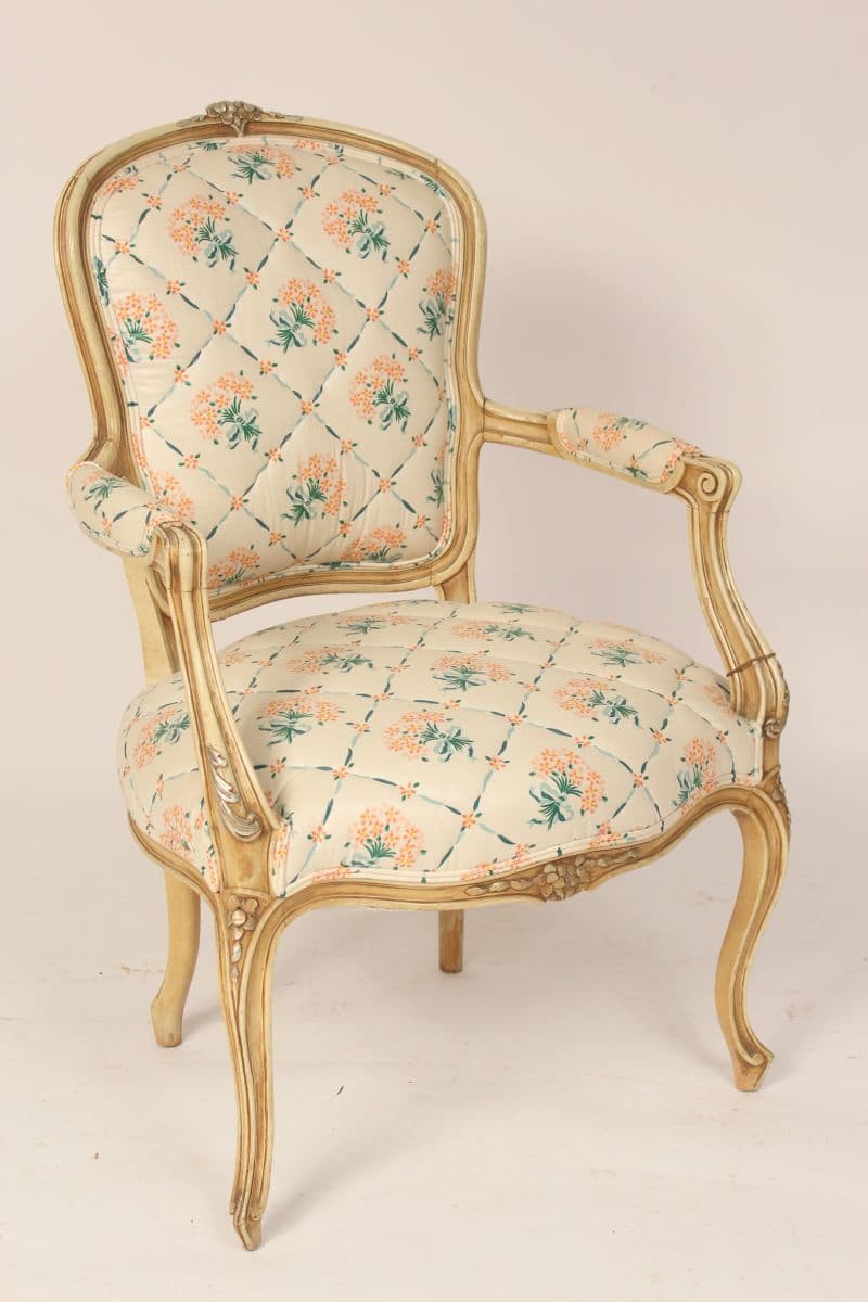 Louis XV style painted armchair