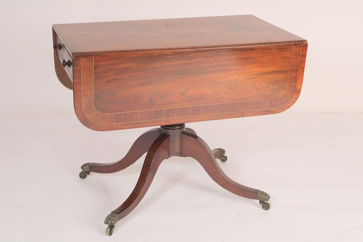 English regency mahogany drop leaf / occasional table