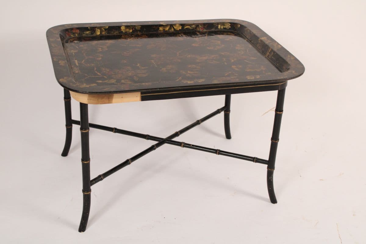 English regency style paper mache tray table
