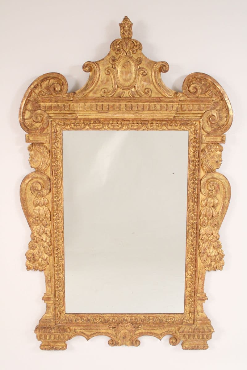 Baroque style Gilt Wood Mirror