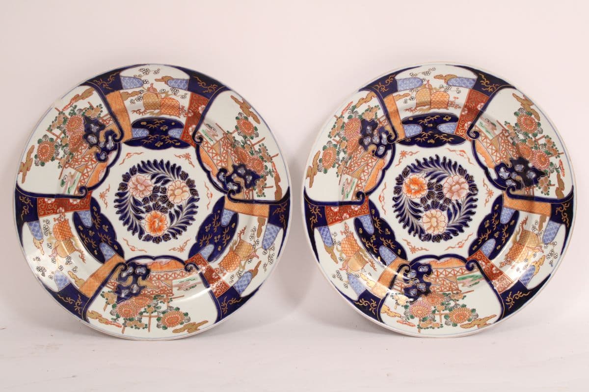 Pair of Imari Porcelain Chargers