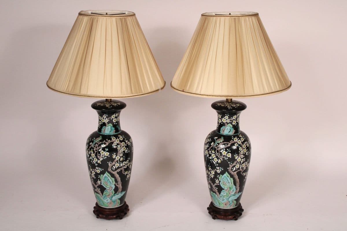 Pair of Marbro Famille Noire Lamps