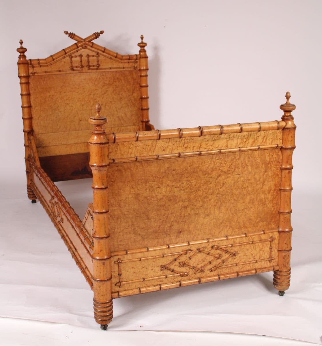 Aesthetic Movement Birdseye Maple and Birch Bed