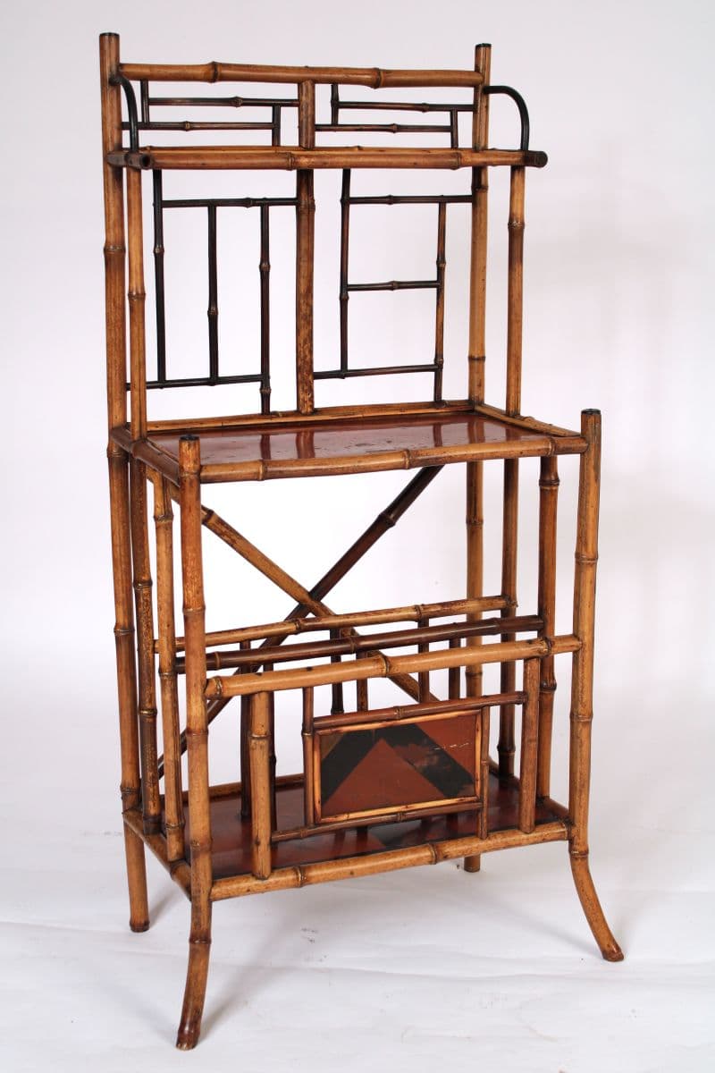Aesthetic Movement Bamboo and Lacquer Etagere