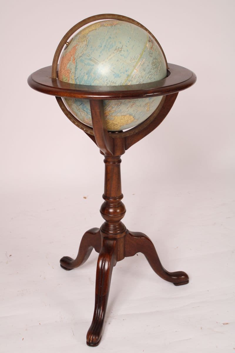 12″ Repogle Globe On a Mahogany Stand
