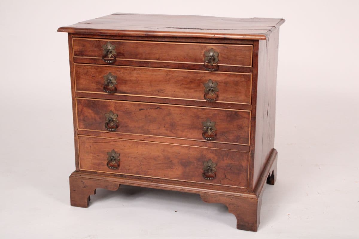 Antique George III Style Yew Wood Chest of Drawers