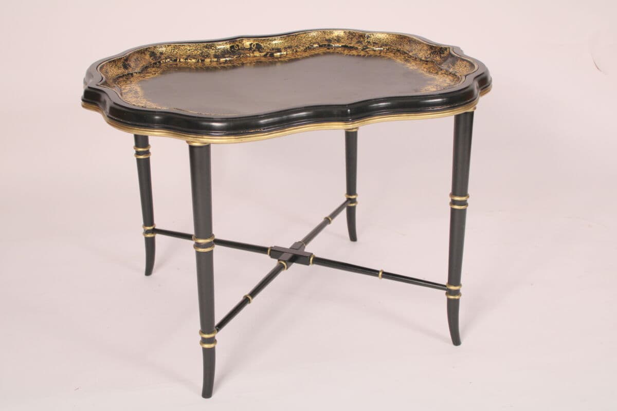 English Regency Style Paper Mache Tray Top Table