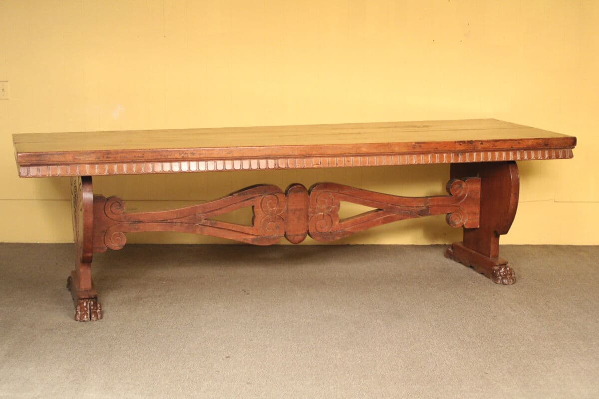 Baroque Style Walnut Dining Room Table 111″ Long