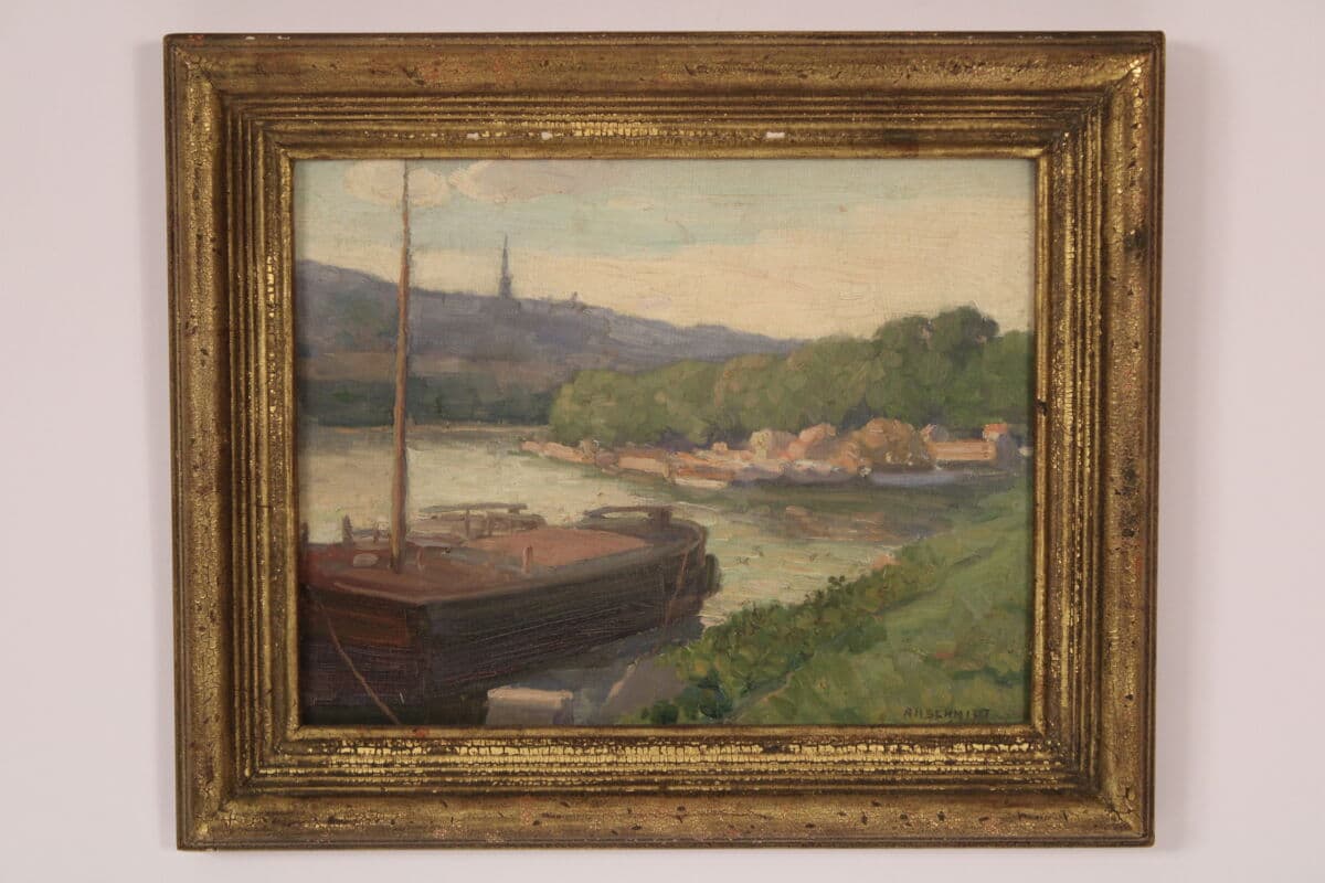 European River Landscape Painting by Albert H. Schmidt (1885-1957)
