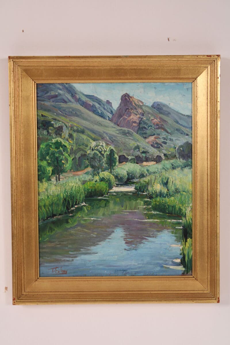 Painting by Tim Soliday (Born 1952) Titled “Malibu Lake”