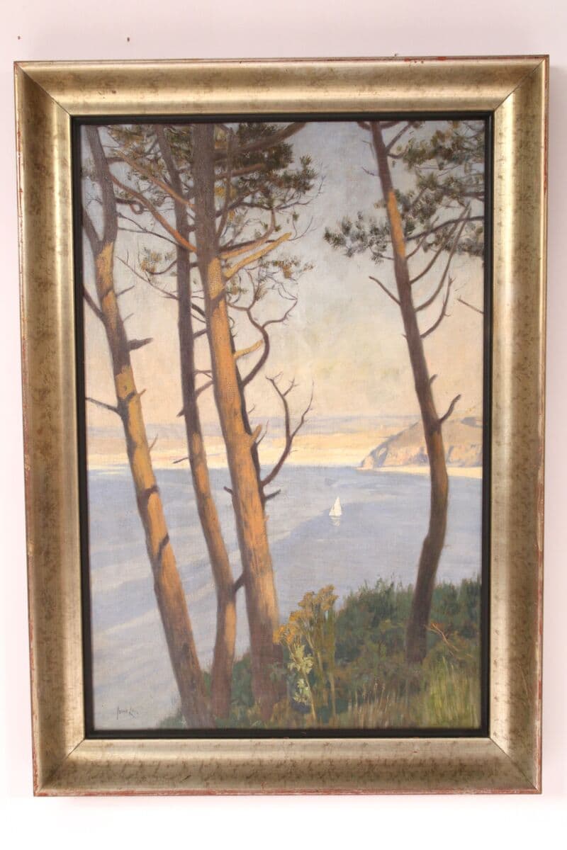 Coastal Landscape Painting Signed Jonas Lie
