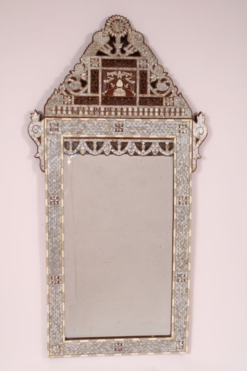 Levantine Mother of Pearl and Bone Inlaid Mirror