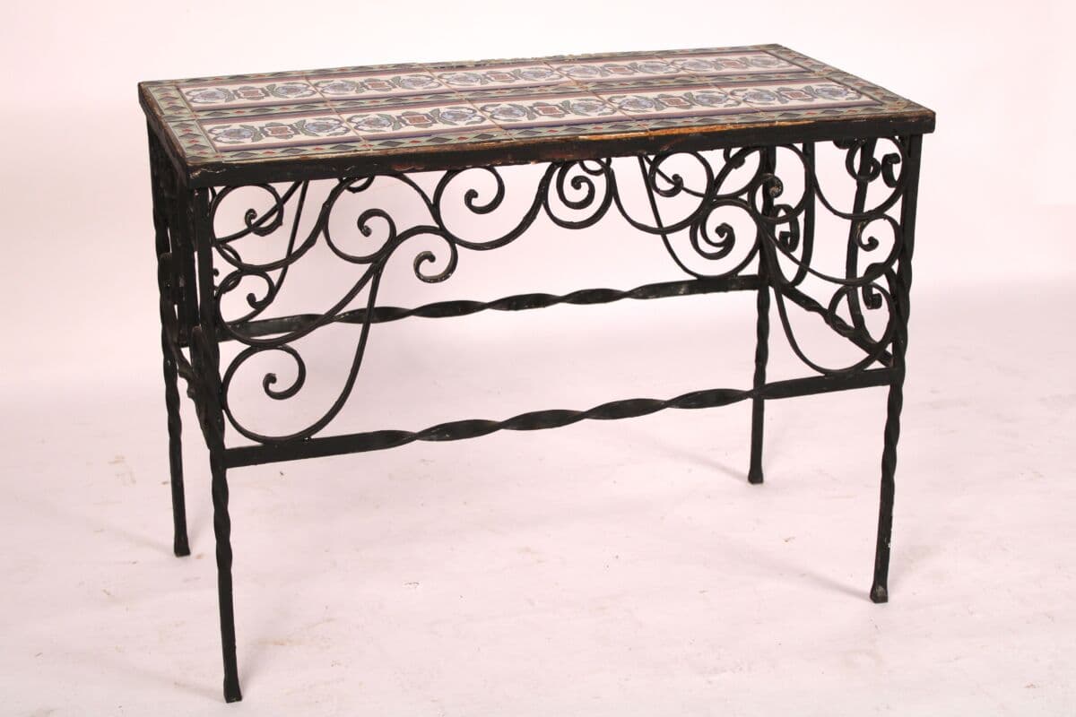 Tile Top Iron Table