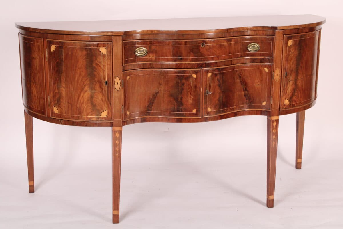 George III or American Federal Inlaid Mahogany Sideboard