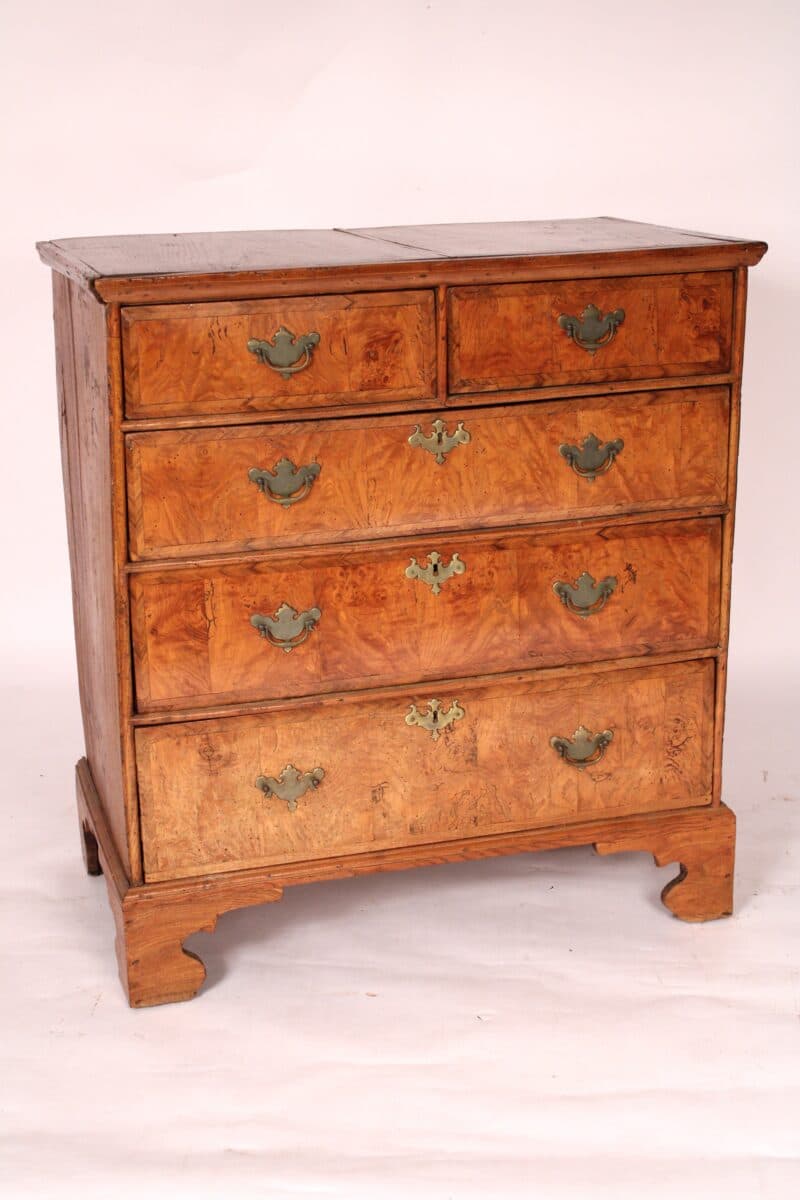 Early 18th Century George I Burl Elm and Elm Chest of Drawers