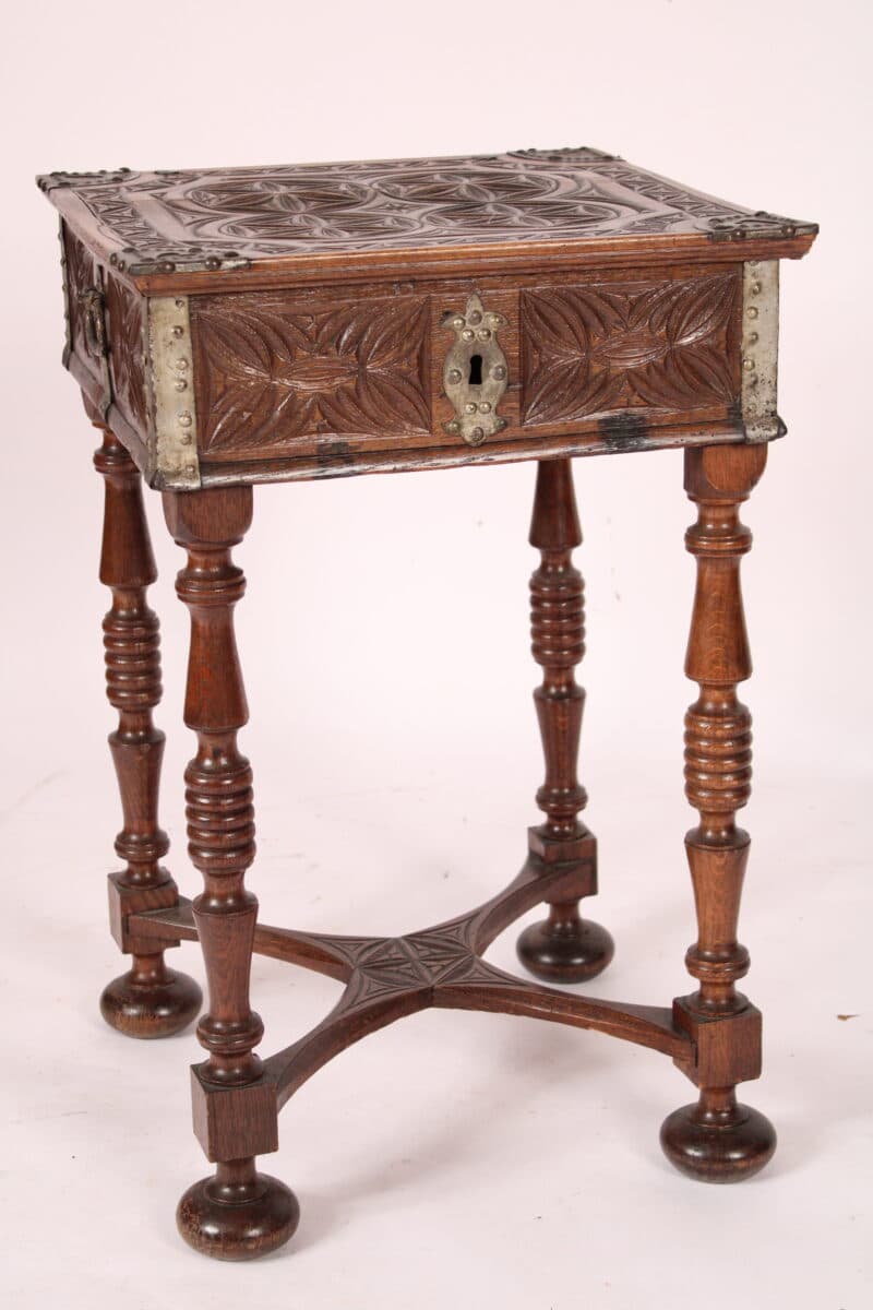 Baroque Style Carved Oak Occasional table