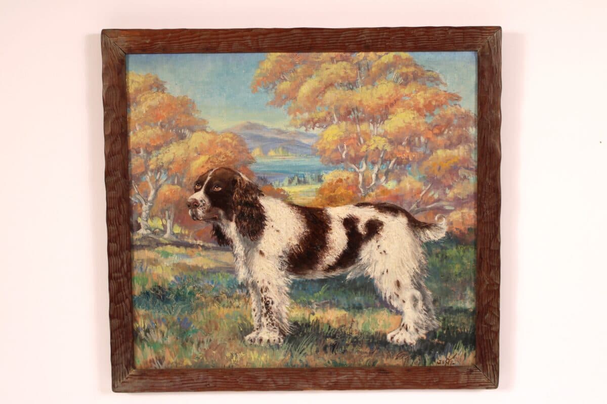 Painting of a Spaniel in a California Landscape