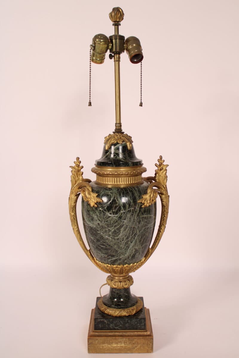 Antique Louis XVI Style Marble Lamp with Gilt Bronze Mounts