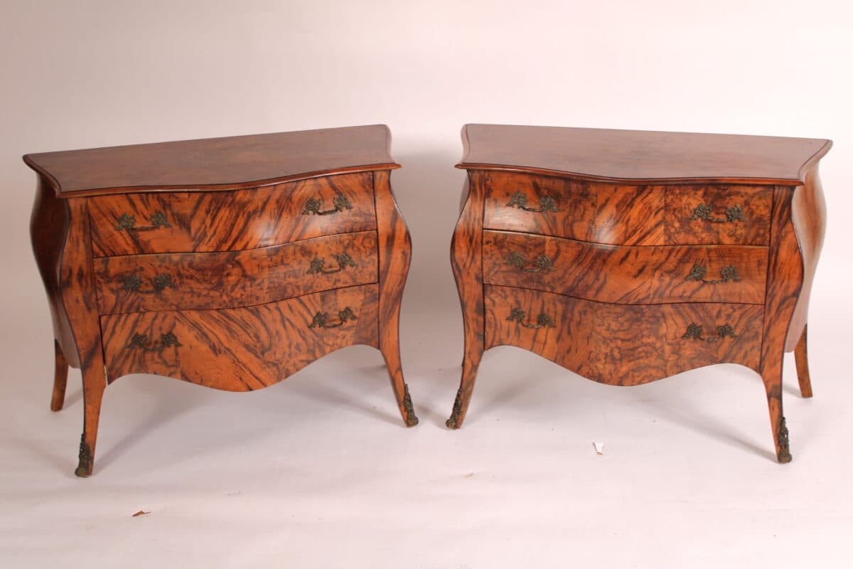 Pair of Italian Louis XV Style Bombe Commodinis