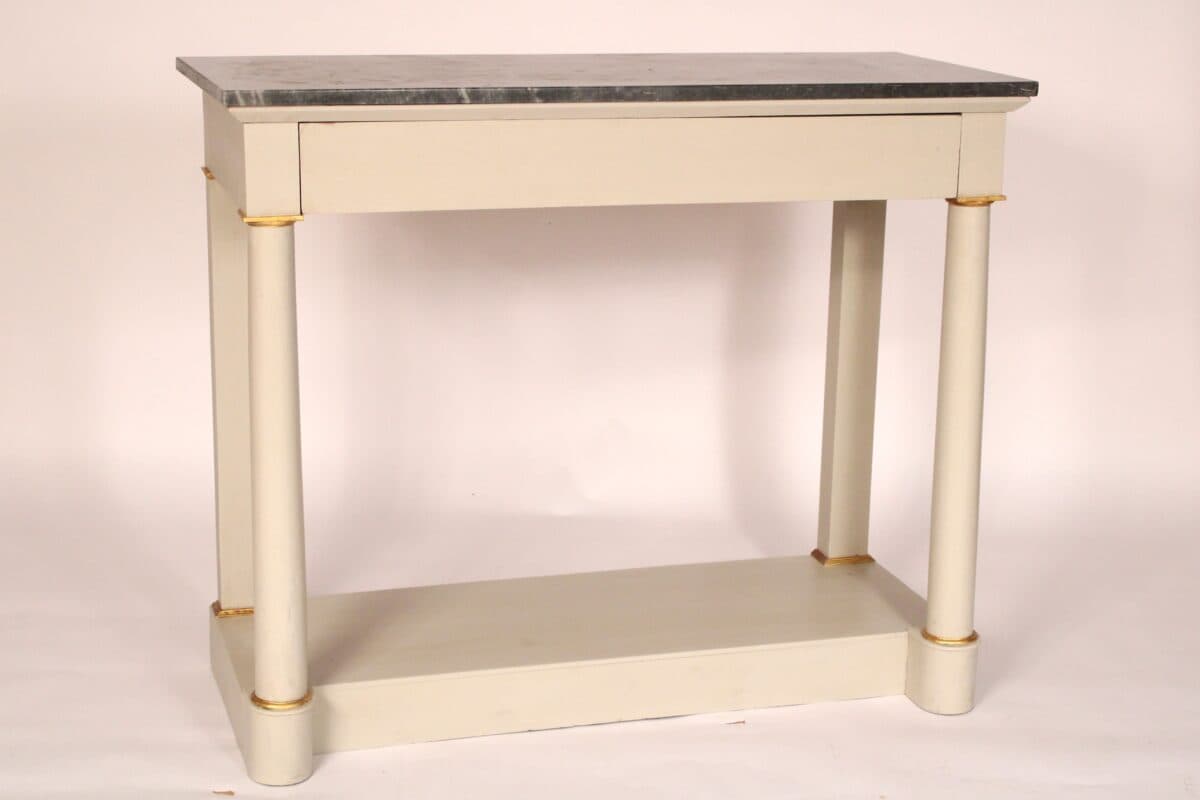 Antique Empire Style Marble Top Console Table