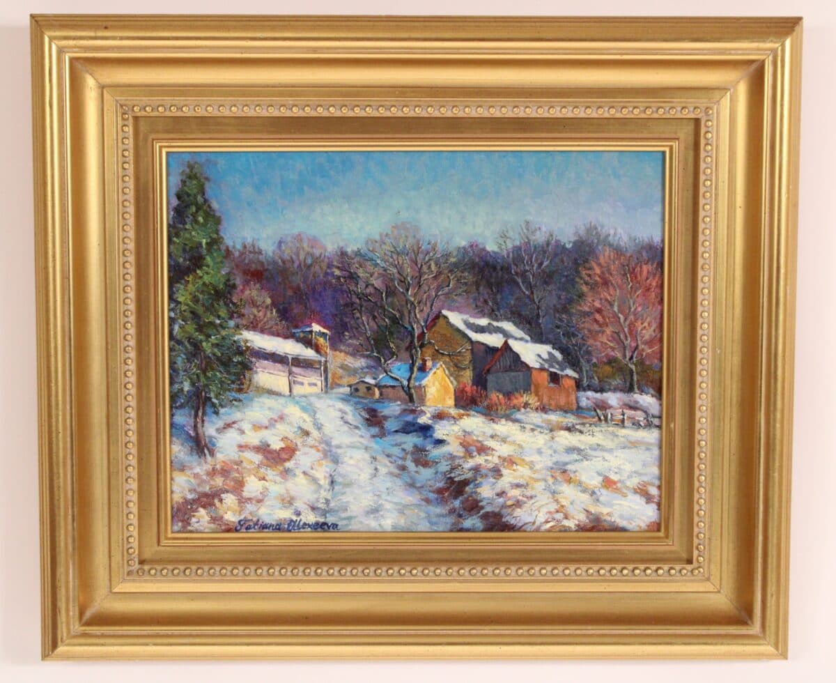 Impressionist Winter Landscape Painting by Tatiana Alexveea (Born 1963)