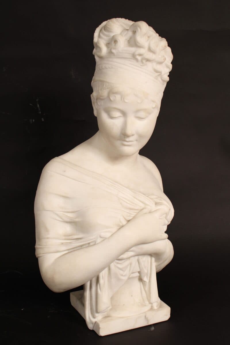 Early 20th Century Marble Bust of Juliette Recamier