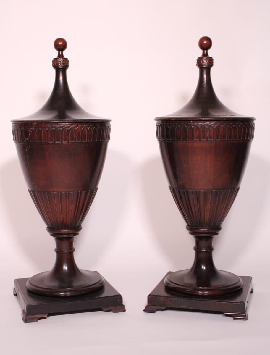 Pair of Antique George III Style Mahogany Knife Boxes