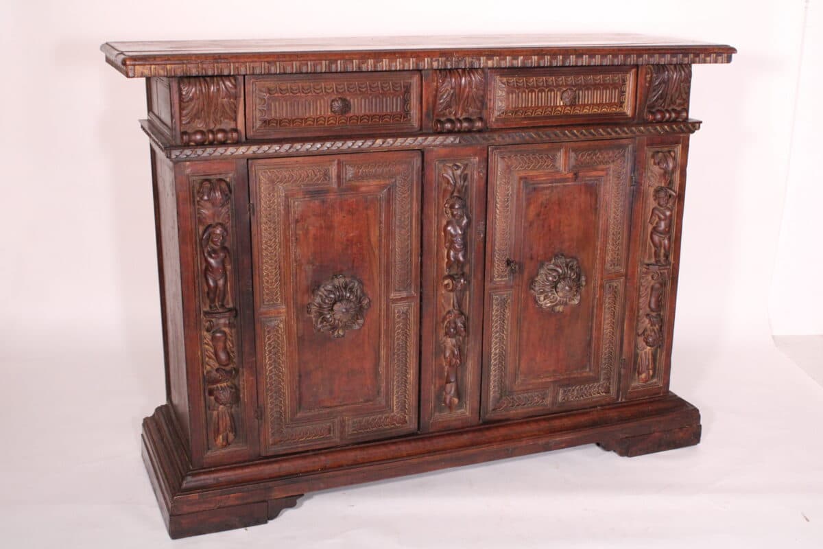 19th Century Baroque Style Walnut Credenza