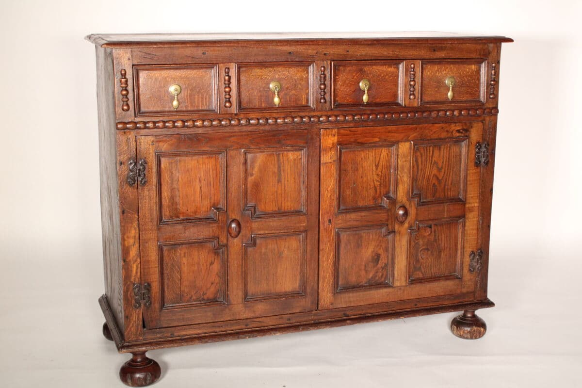 Transitional Jacobean / William and Mary Style Oak Cabinet