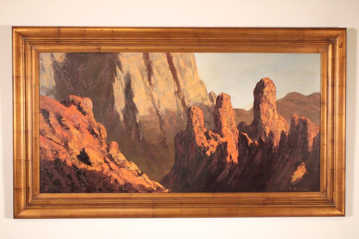 Red Rock Landscape Painting by Segundo Huertas (1923-2010)