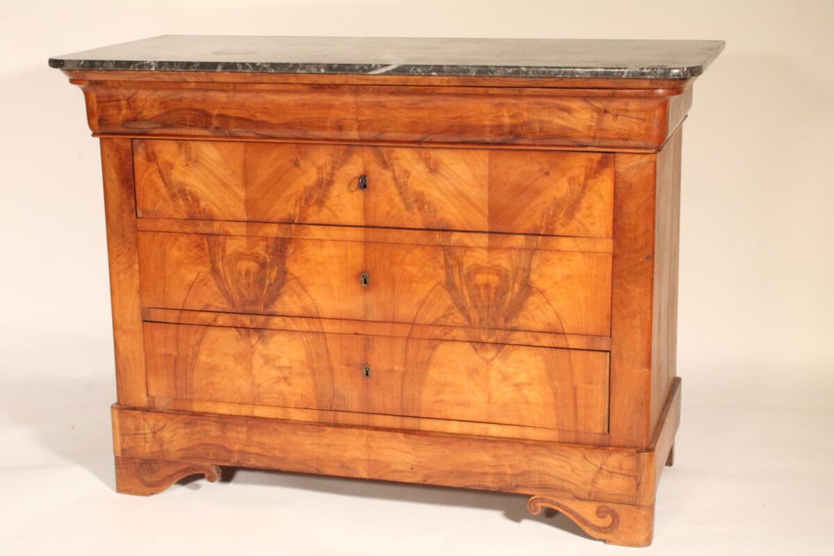 19th Century Louis Philippe Burl Walnut Chest of Drawers