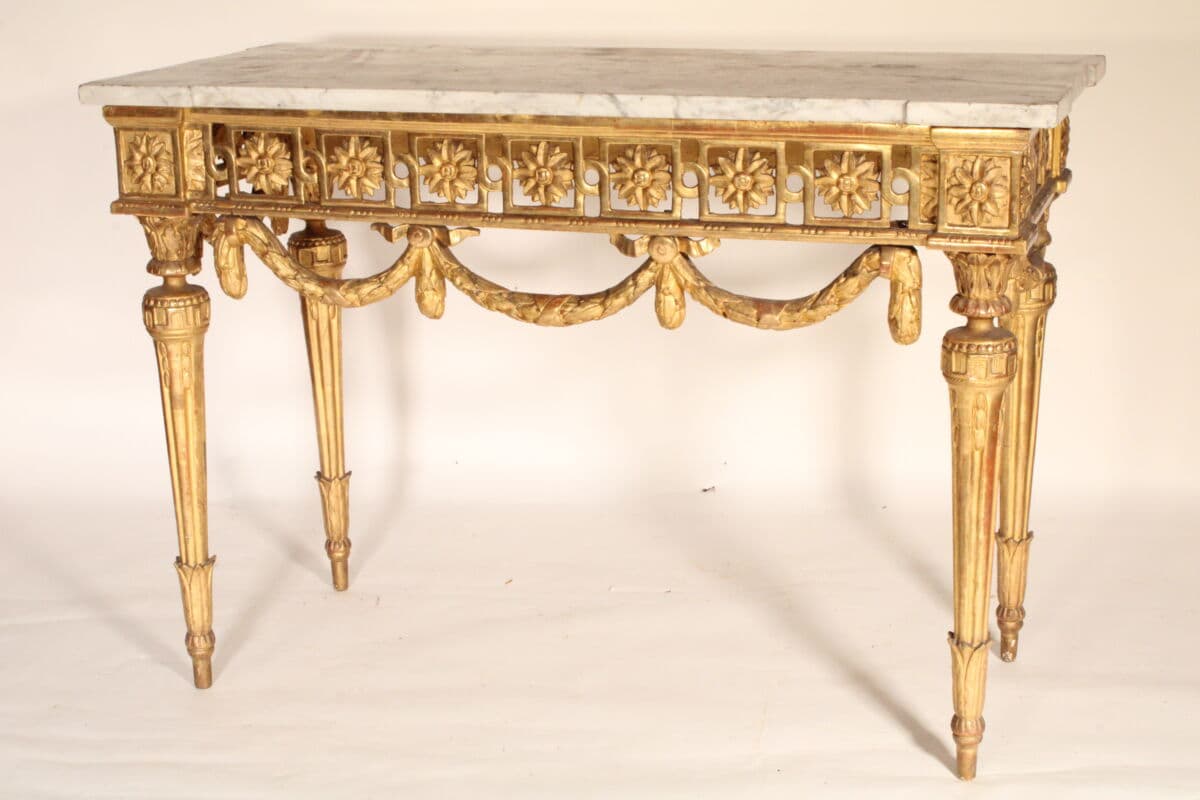 19th Century Louis XVI Style Gilt Wood (Gold Leaf) Console Table