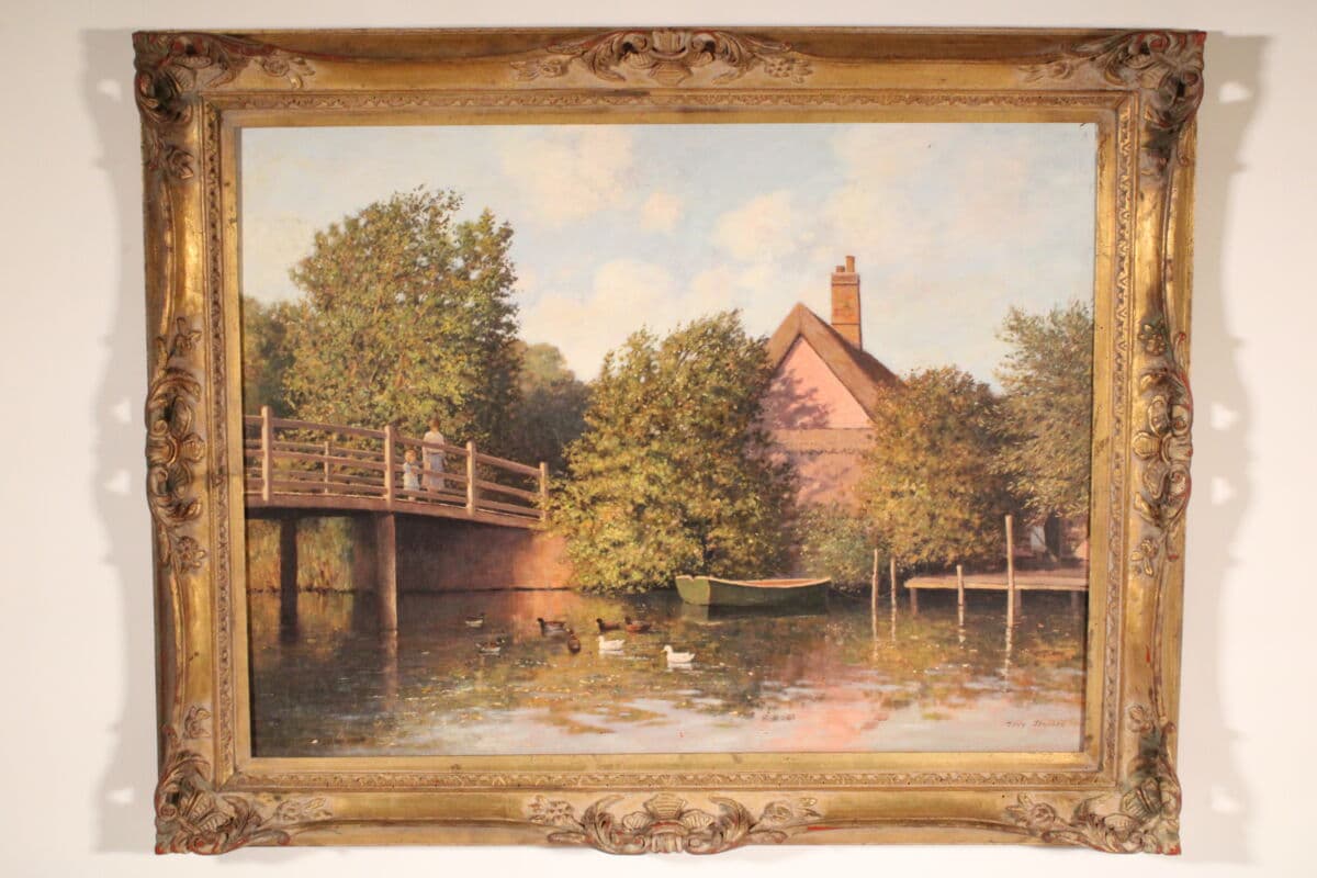 Painting by Tony Johnson (Born 1941) Titled “Lakeside”