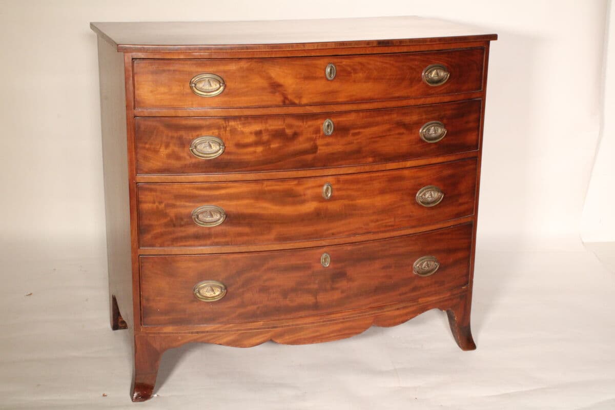 Early 19th Century George III Mahogany Bow Front Chest of Drawers