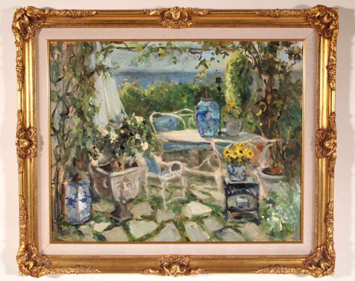 Impressionist Garden Scene Painting by Allayn Stevens
